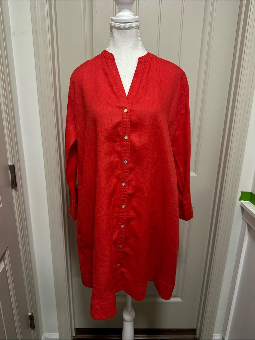 Joie Bright 100 % linen Red Linen Tunic